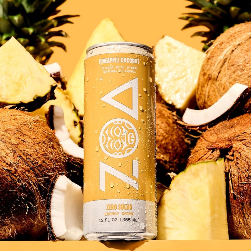 ZOA Zero Sugar Energy Drink - Pineapple Coconut (12-Pack) - Image 4